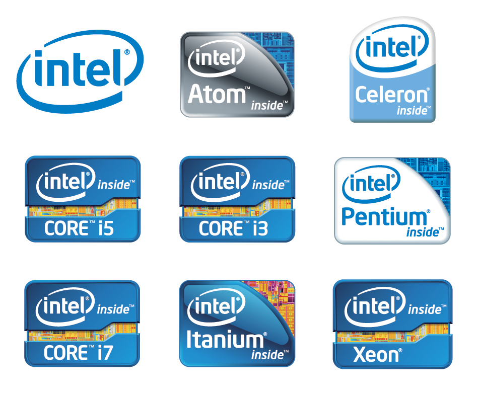 Logos of most usefull Intel Chips