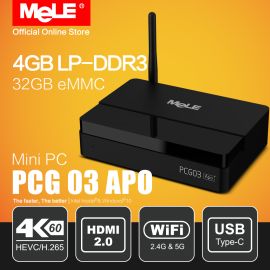 Fanless Mini PC MeLE PCG03 Apo Windows 10 4/32GB Intel Apollo Lake Celeron N3450 4K HDMI VGA USB 3.0 SSD LAN WiFi | PCG03APO | MeLE | VenSYS online Store