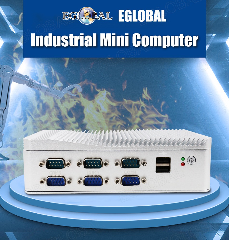 Eglobal G3 Embedded Industrial Mini PC – Intel i3 8130U, Dual LAN, 6 COM, SIM