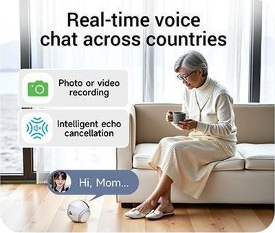 Smart Pet Companion Robot PCR03 | Real-time voice, chat across countries. Photo or video recording, Intelligent echo cancellation