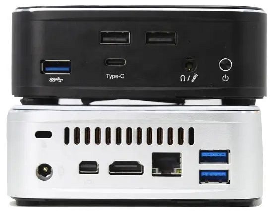 Smart Mini-PC VenBOX F1 mit Intel Dual Core i3-6100U, 2*DDR4, NVME SSD, HD, Mini-DP, WiFi, BT | linke Seite