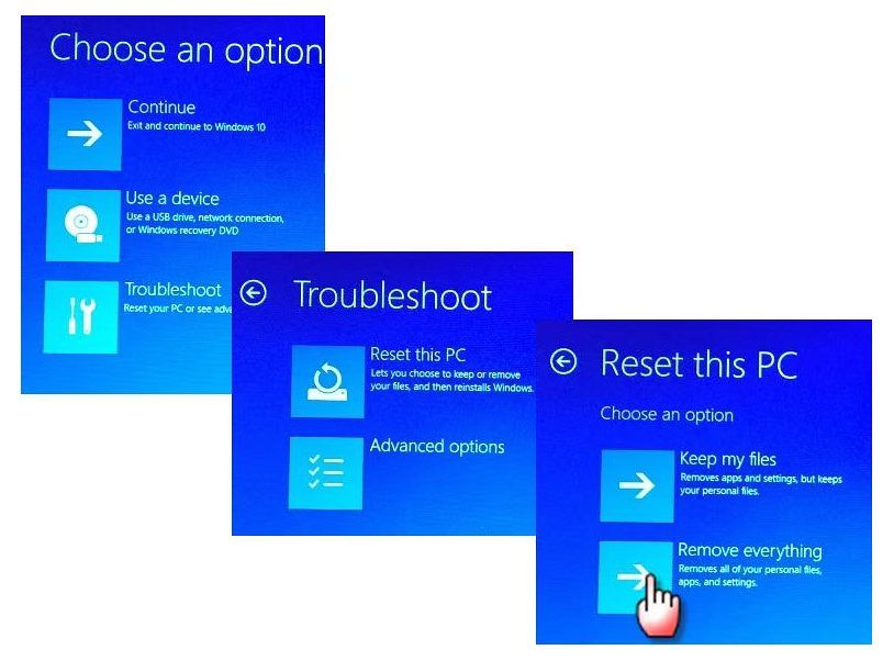 Reset this PC remove everything option - clean reinstall for Windows 10/11 mini PC VenBOX