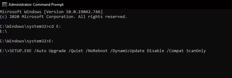 Running Windows 11 setup command