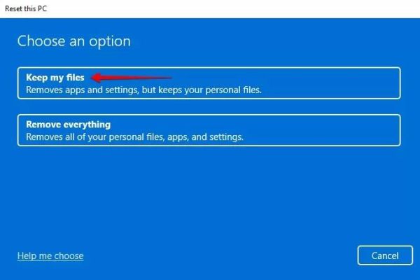 Windows 11 upgrade keeping files
